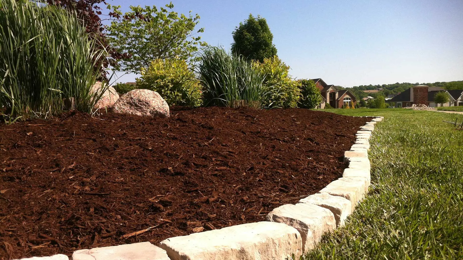A new landscape bed installed for a property in Columbia, IL.