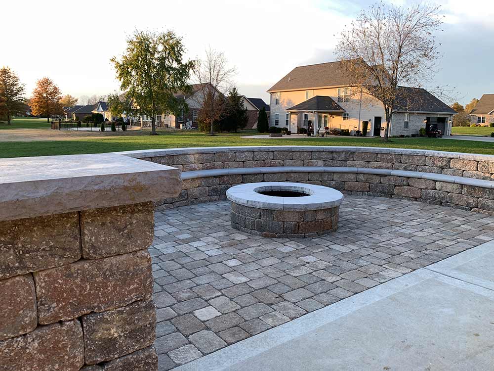 Project Case Study Paver Patio With Firepit In Columbia Il Linnemann Lawn Care Landscaping Blog - How Much Does A Paver Patio With Fire Pit Cost