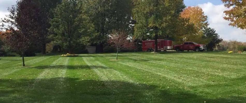 We recently aerated this lawn in Columbia, IL.