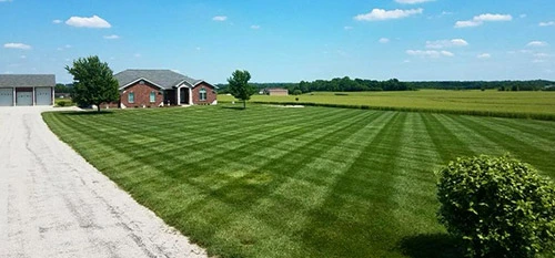 A home in Columbia, IL that receives regular lawn maintenance services.