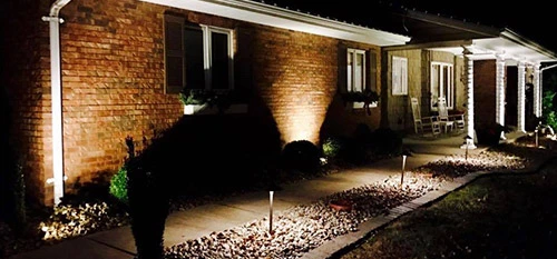 A home in Columbia, IL with a newly installed LED outdoor lighting system.