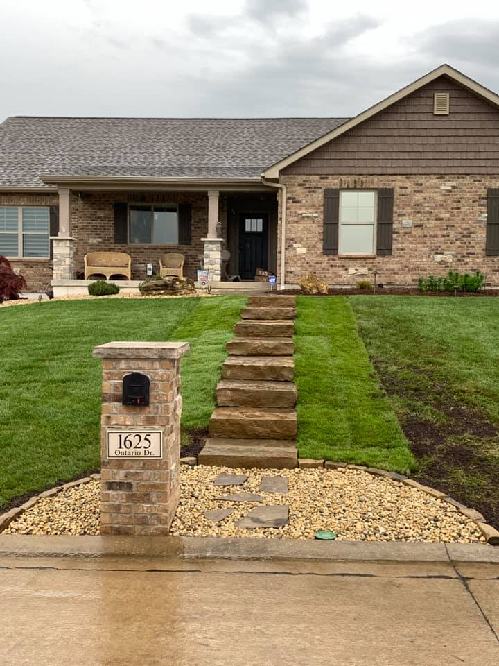Adding steps in the lawn in Waterloo, Illinois
